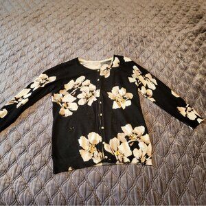 Black Cardigan w/sequence detail and buttons